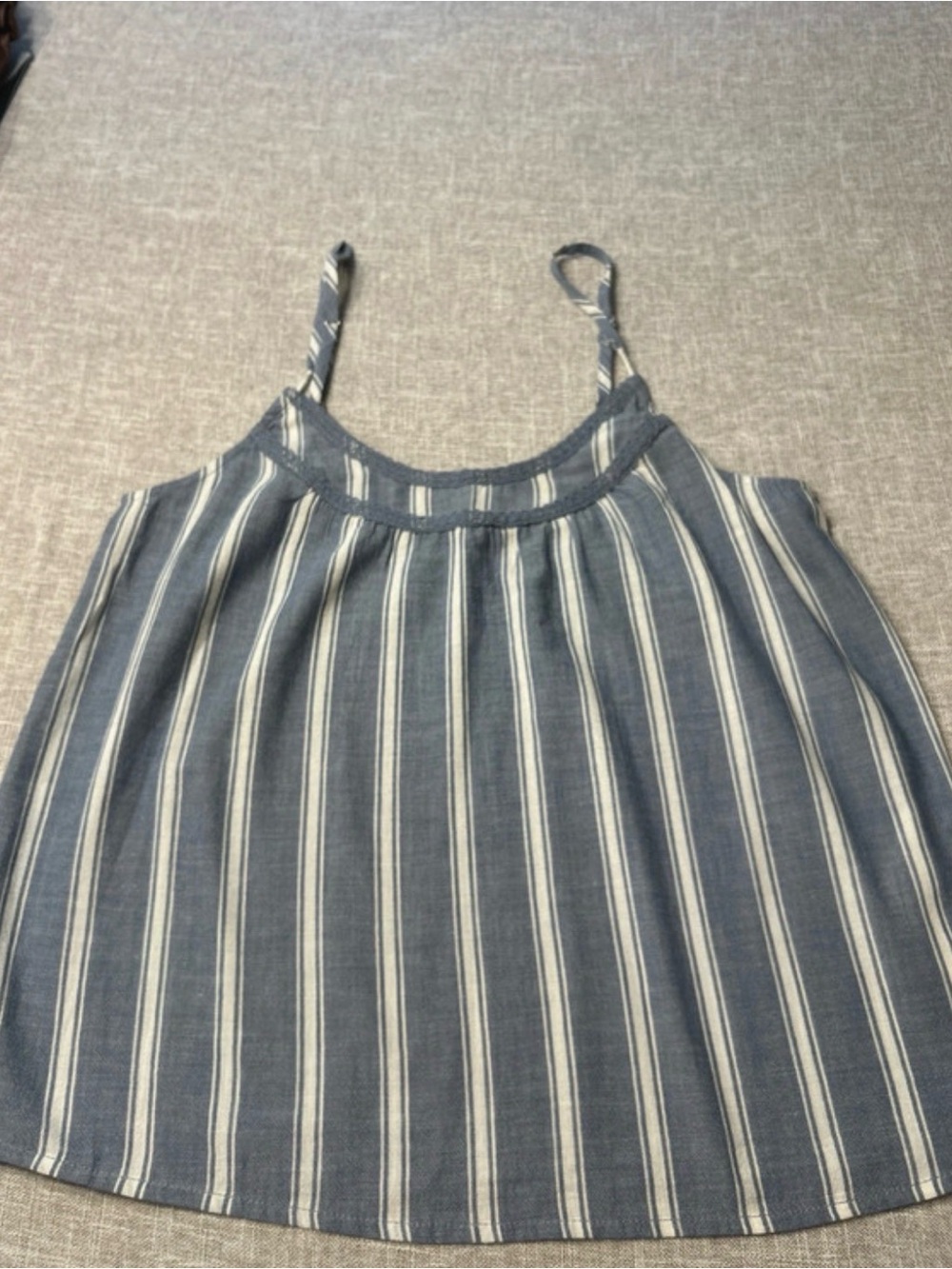 Abercrombie & Fitch Blue and White Striped Sleeveless Top